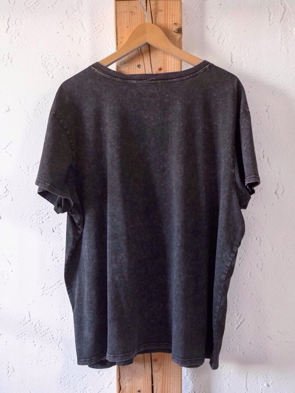 Custom Upcycled Torrid Distressed Rock & Roll Graphic Tee Washed Black Size 2 - Picture 5 of 9